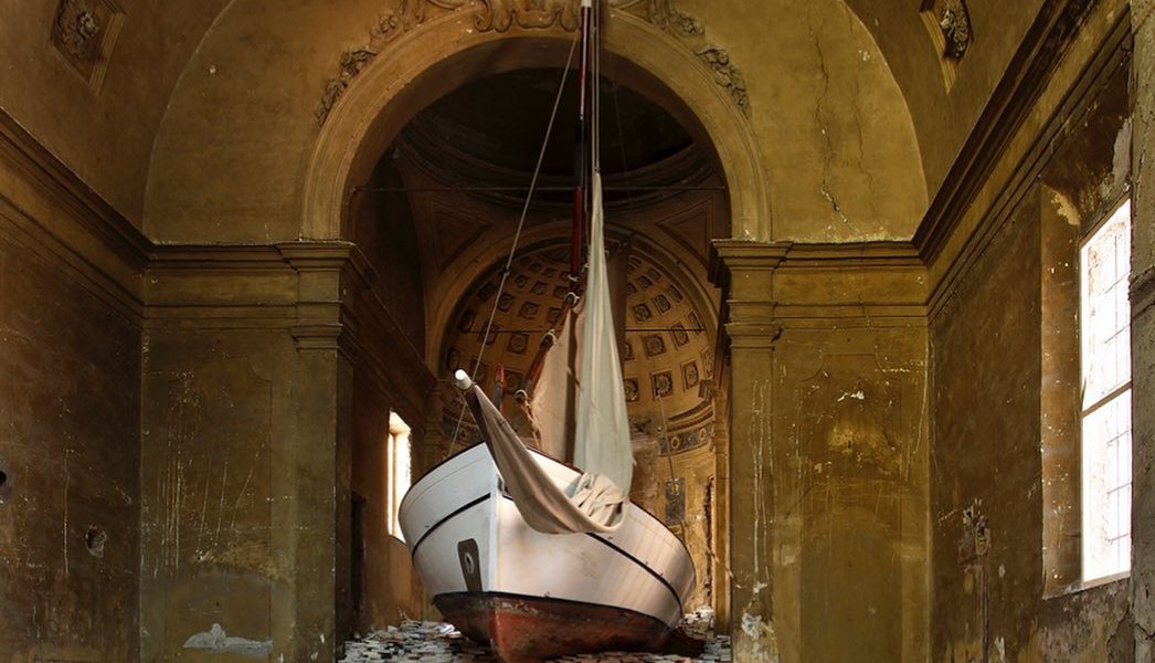 "Naufragio con Spettatore" by Claudio Parmiggiani