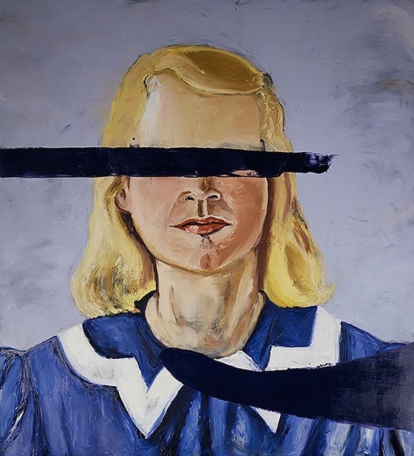 "Large Girl with No Eyes" by Julian Schnabel