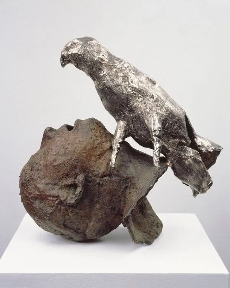"Head with Bird I (Side)" by Kiki Smith