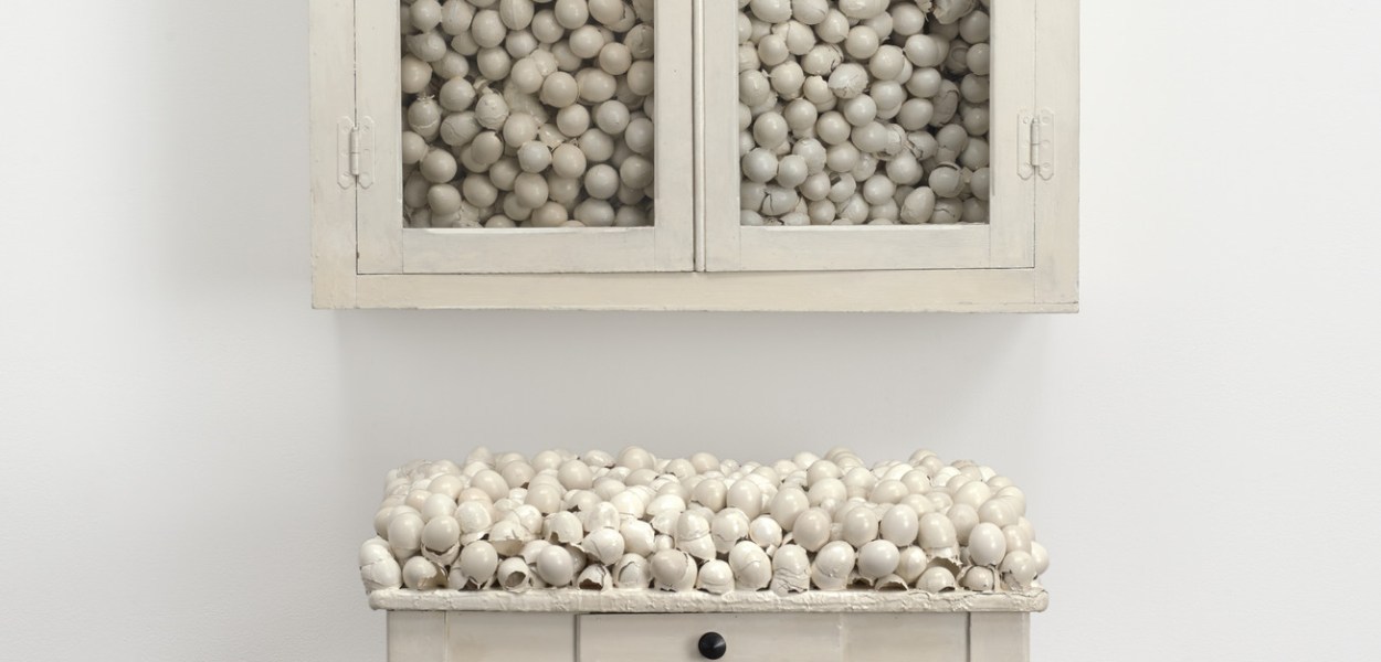 "White Cabinet and White Table" by Marcel Broodthaers