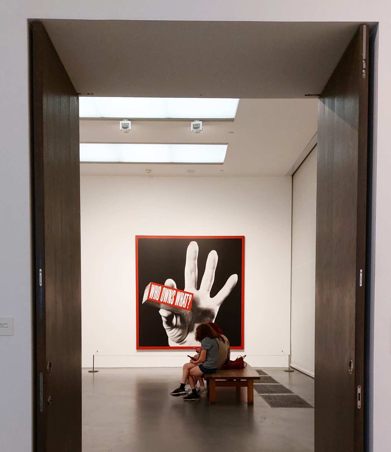 "Who owns what?" by Barbara Kruger