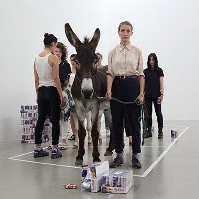 "Aqua Leo, 1st of at least two" by Anne Imhof