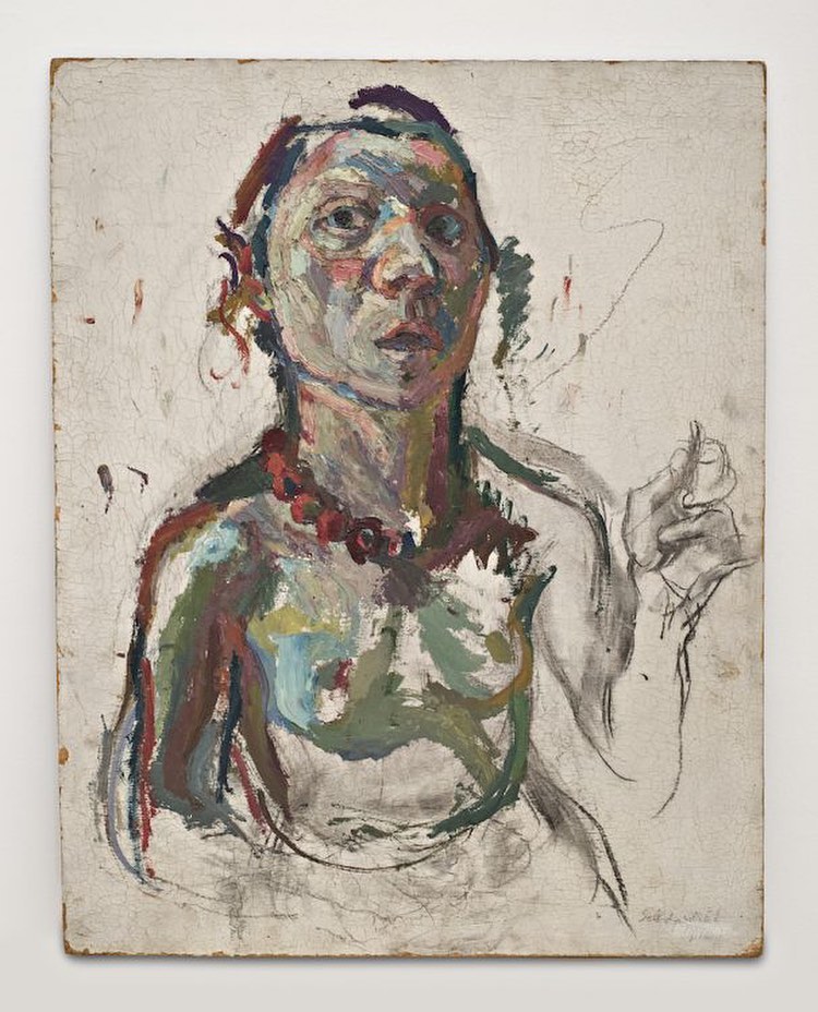 "Selbstporträt expressiv" by Maria Lassnig